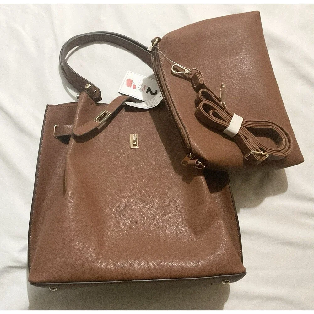 Women's Handbag 2 bags in 1, Brown